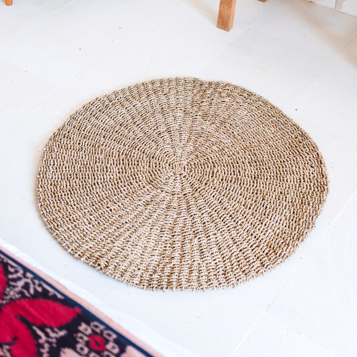 LOKA Round Seagrass Rug – Handwoven Natural Boho Rug (2 Sizes) - CozyVibe.eu