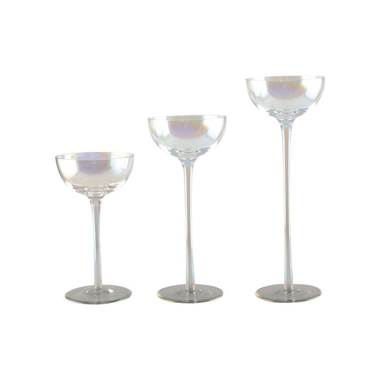 Lot of 3 glass pearly candle holder - CozyVibe.eu