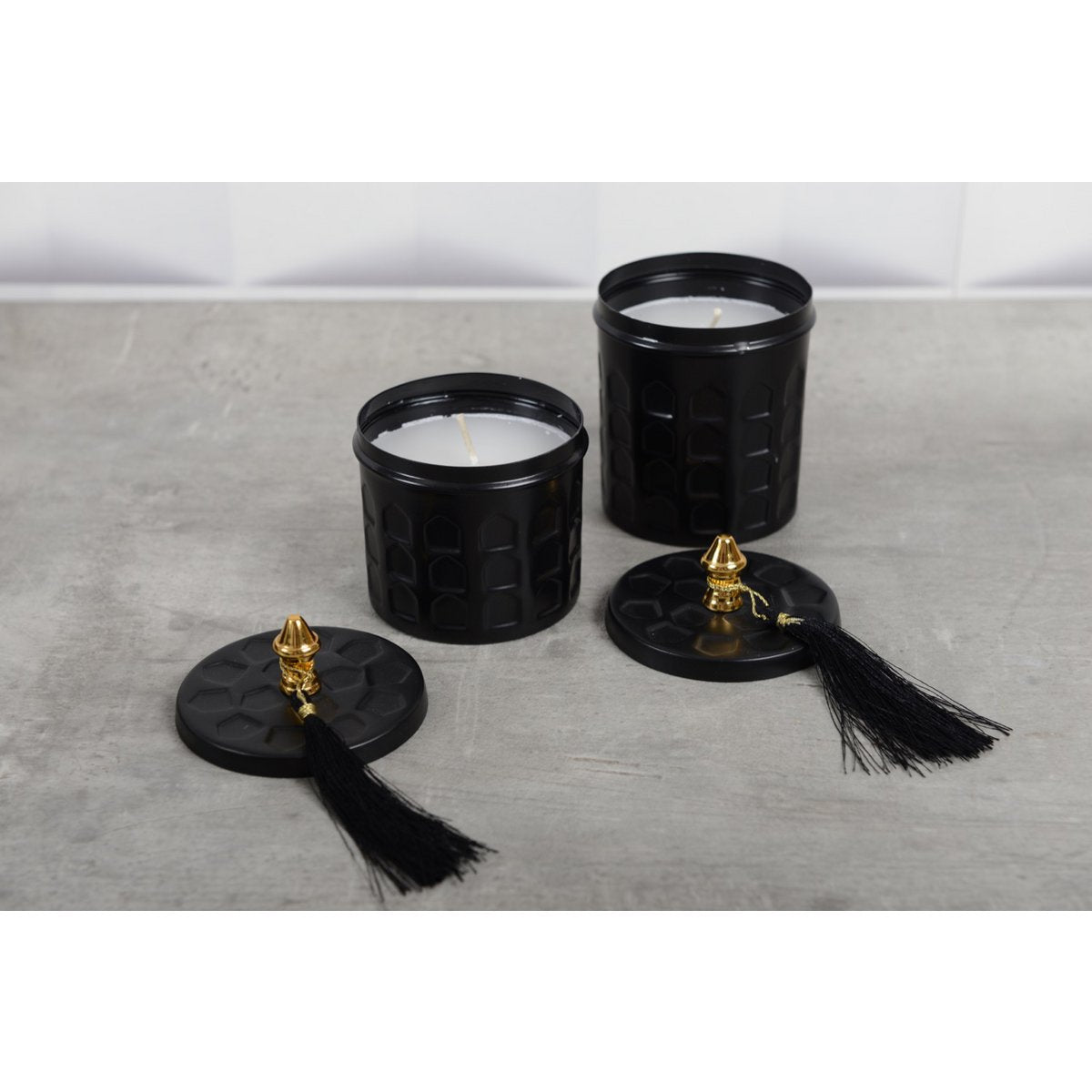 matte black vanilla scented candle 8x8x12cm elegant home decor cozyvibes
