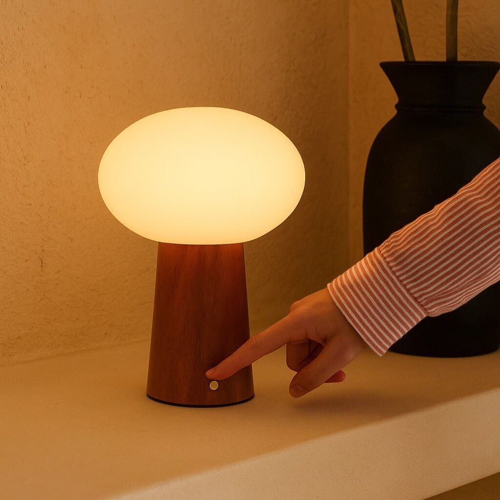 Max Chestnut – Wooden Lamp | Rechargeable & Stylish Lighting - CozyVibe.eu