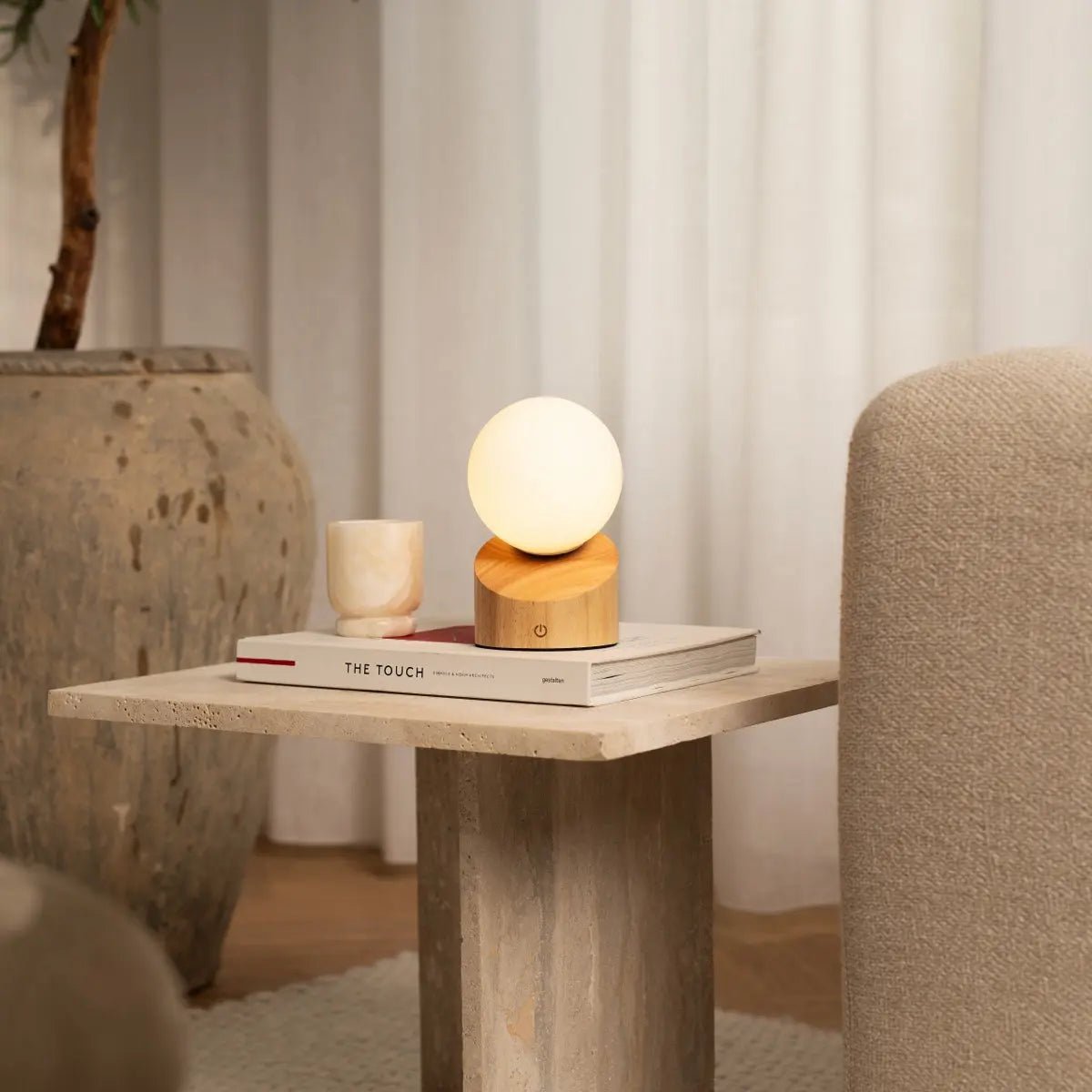 Morris Light Brown Rechargeable Lamp – Cordless Dimmable Design - CozyVibe.eu