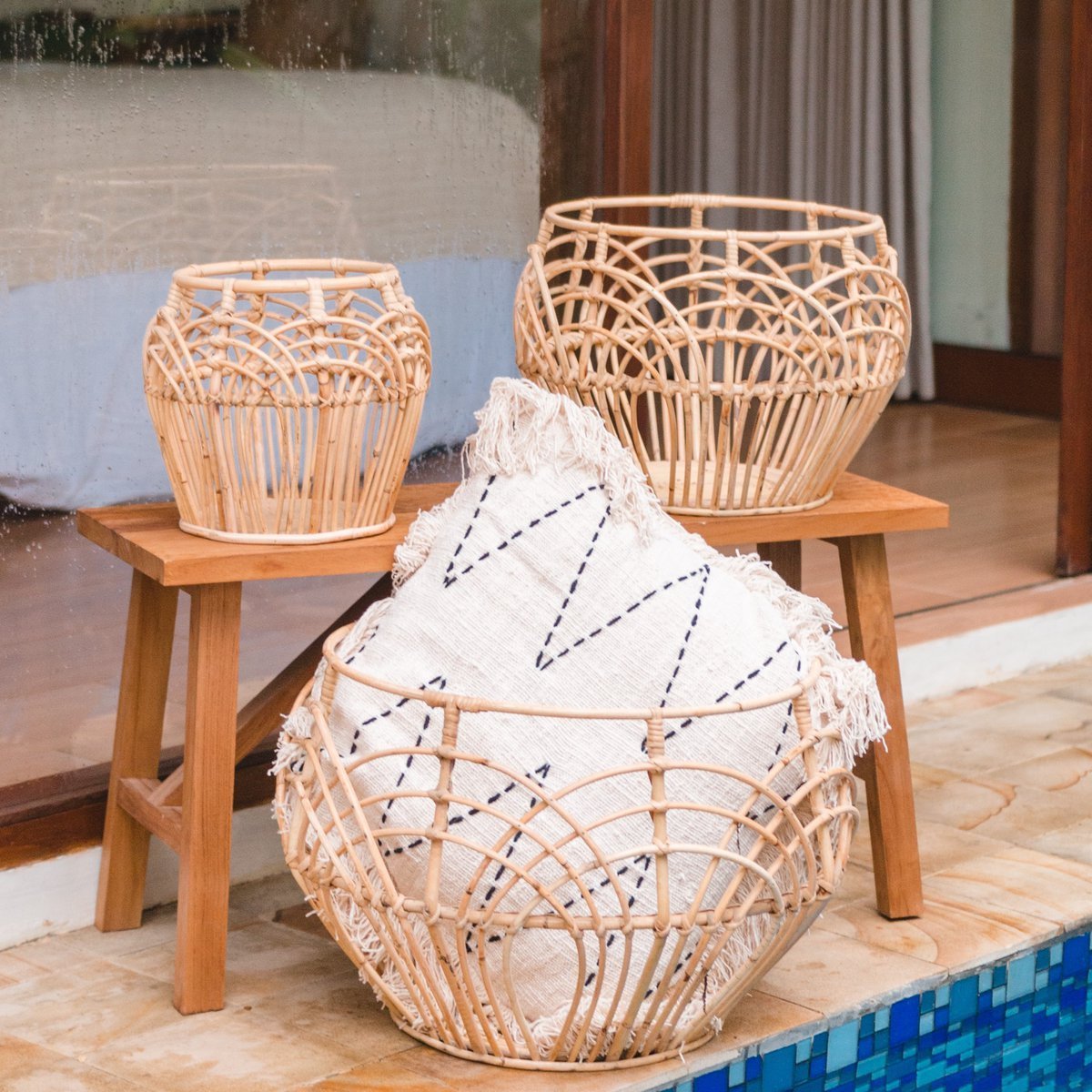 Plant Basket | Laundry Basket | Storage Basket RAHINA made from Rattan (3 sizes) - CozyVibe.eu