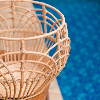 CozyVibe boho rattan storage basket for living room décor

