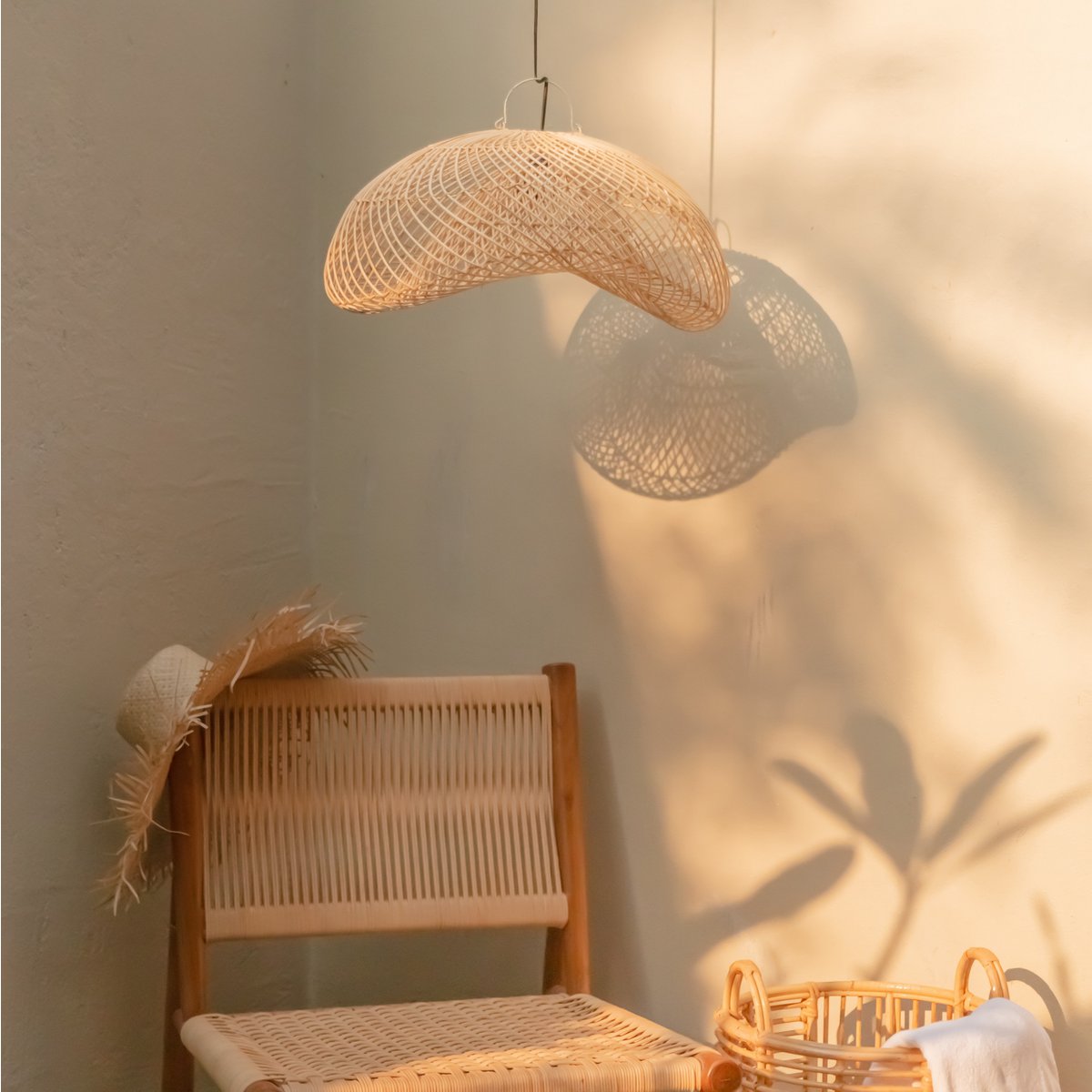 Handmade Padma rattan lamp for cozy home décor by CozyVibe

