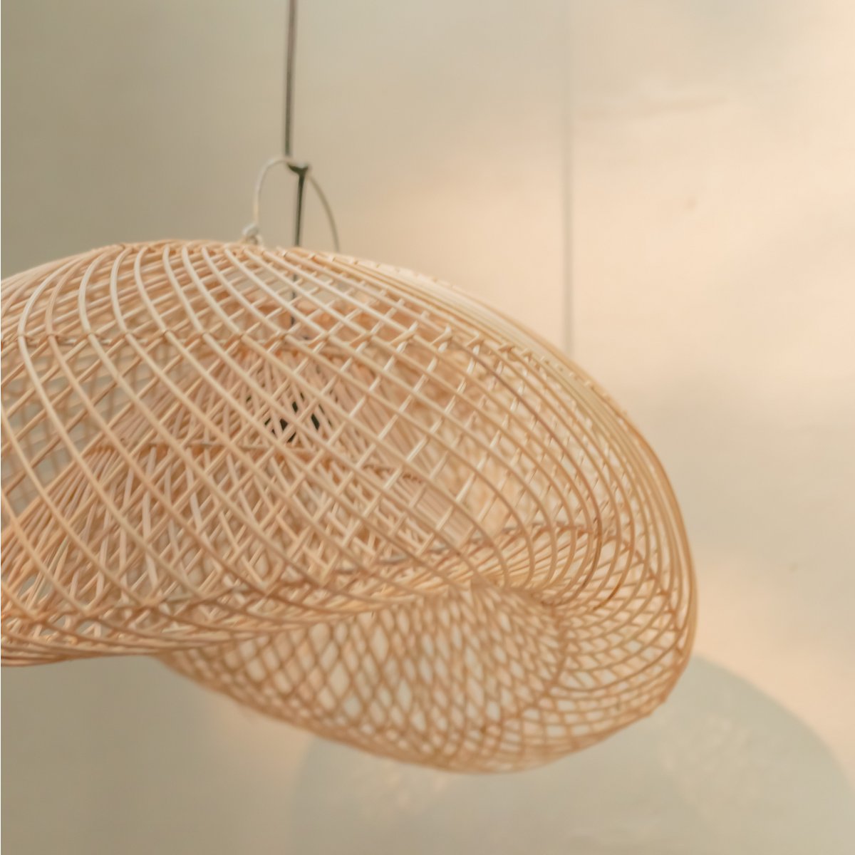 CozyVibe boho rattan lamp for living room décor

