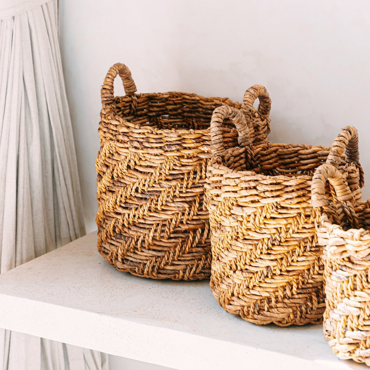 RINJANI handwoven banana fibre laundry basket for home décor by CozyVibe

