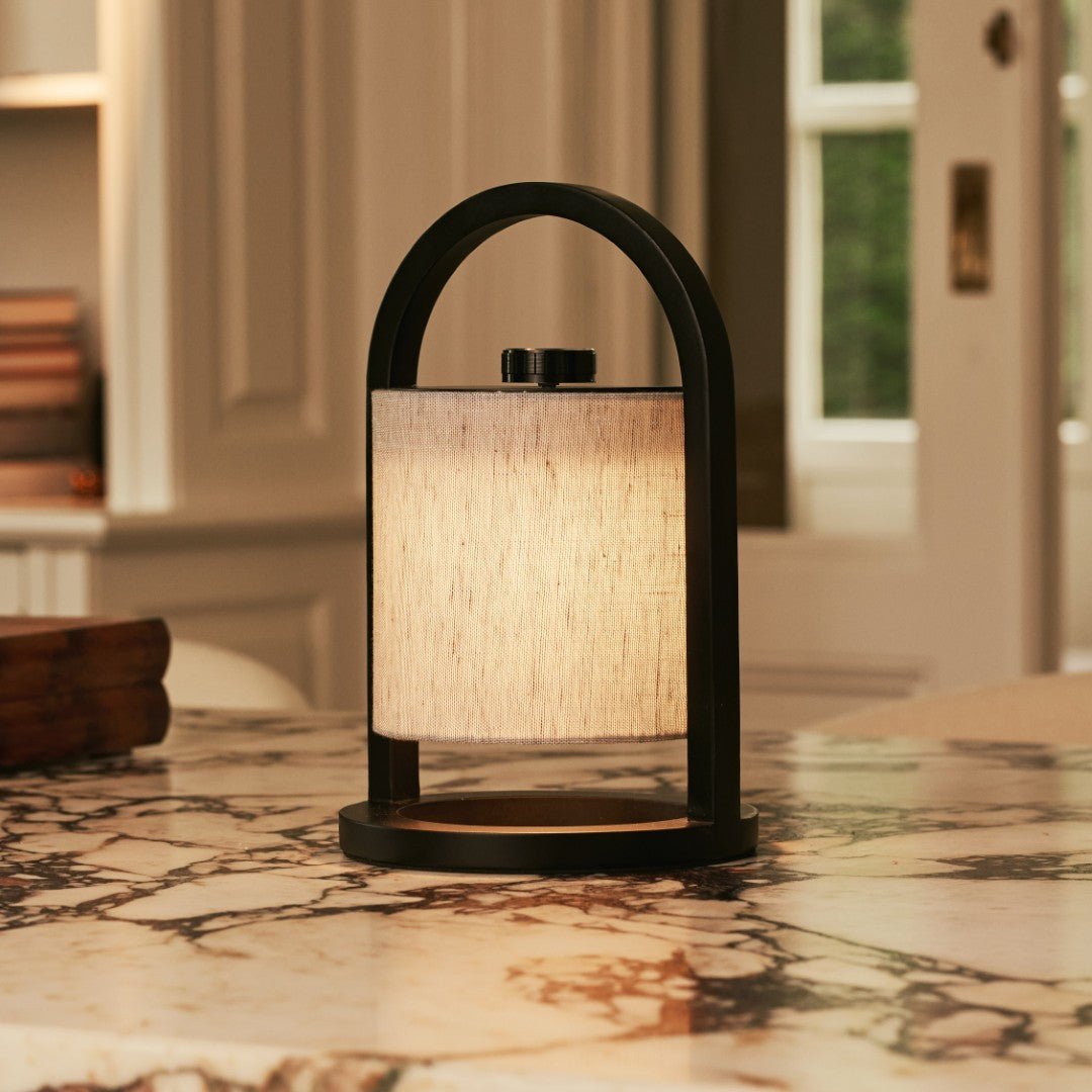 River Black Cordless Wooden Lamp – Rechargeable & Dimmable - CozyVibe.eu