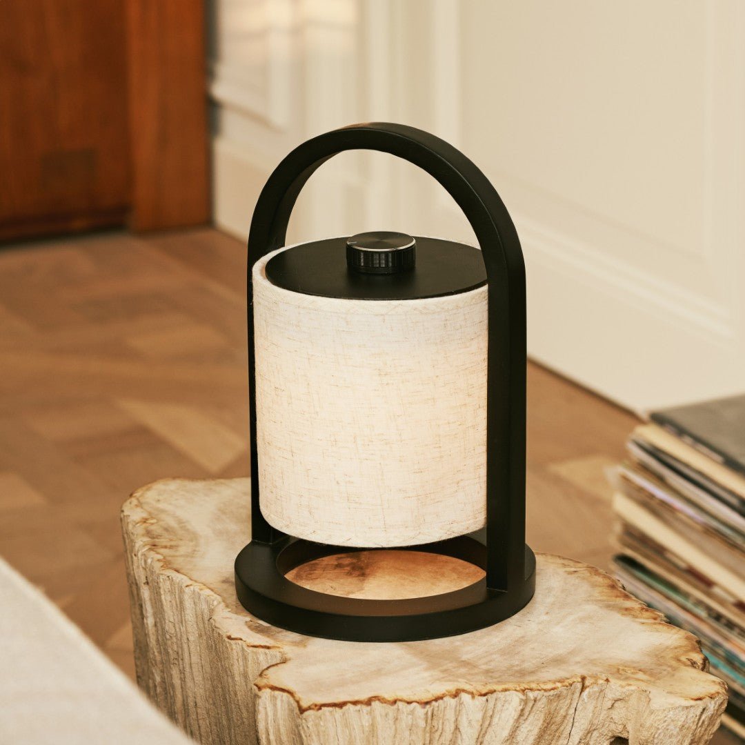 River Black Cordless Wooden Lamp – Rechargeable & Dimmable - CozyVibe.eu