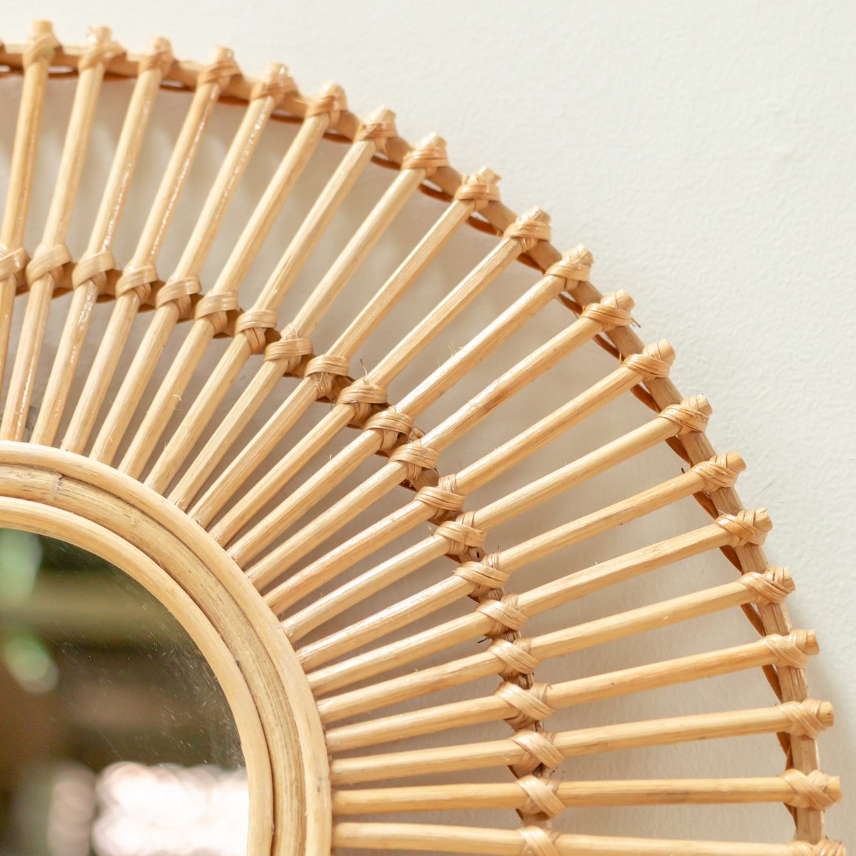 BUMI wandspiegel – Rond rotan, 58 cm
