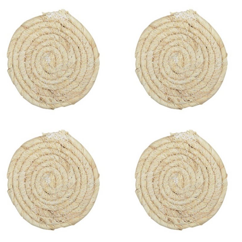 Round Rope Coasters Set – Natural & Eco - Friendly Table Protection - CozyVibe.eu