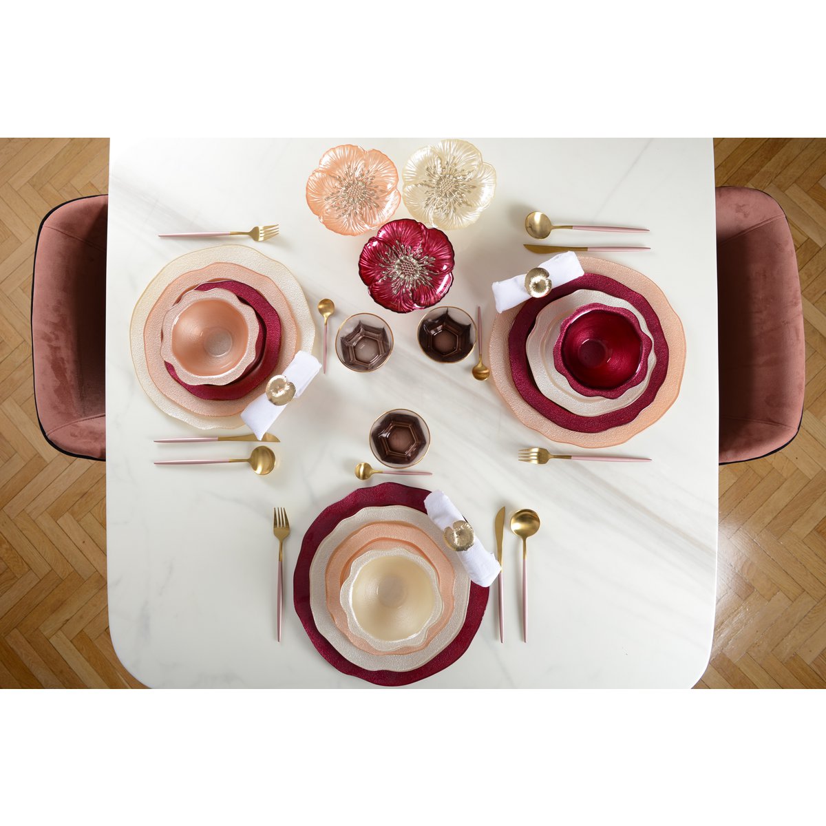 Elegant Salmon glass plate, handmade decoration for home and kitchen | CozyVibe