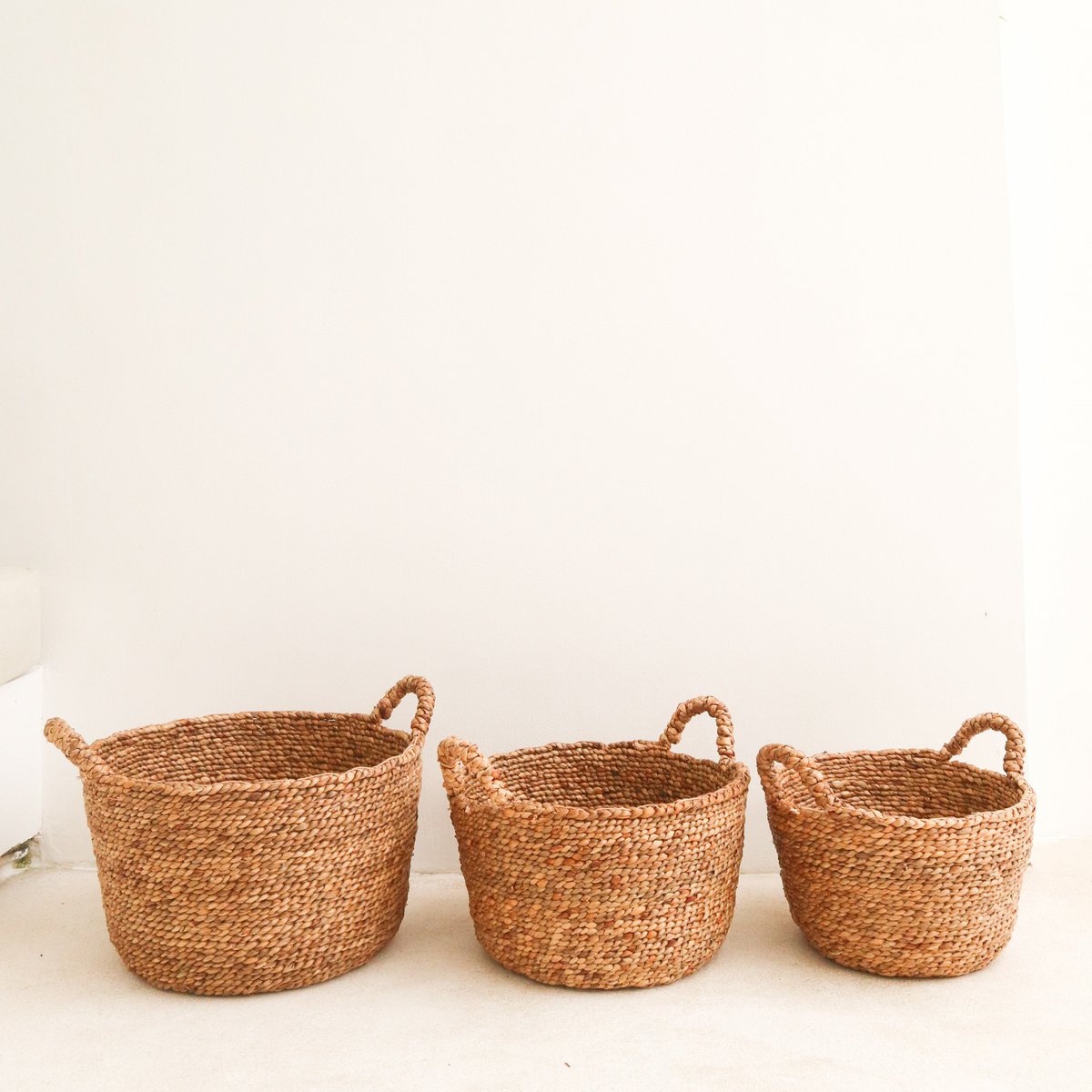 SAMU Basket – Water Hyacinth Storage Set 3 Sizes - CozyVibe.eu