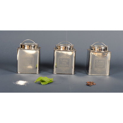 Silver Coffee Box – Airtight Stainless Steel Storage - CozyVibe.eu