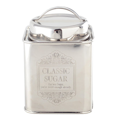 Silver Sugar Box – Elegant Airtight Kitchen Storage - CozyVibe.eu