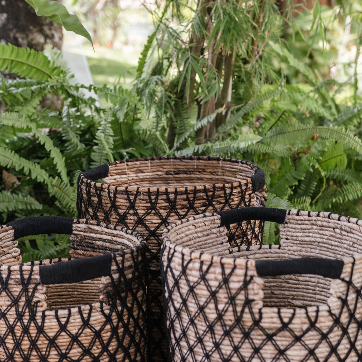 Storage Basket PURA | Plant Basket | Laundry Basket (black) made from Banana Fibre (3 sizes) - CozyVibe.eu