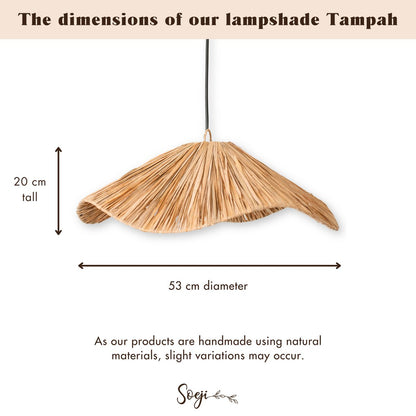 TAMPAH Boho Lampshade – Large Handmade Raffia Ceiling Light - CozyVibe.eu