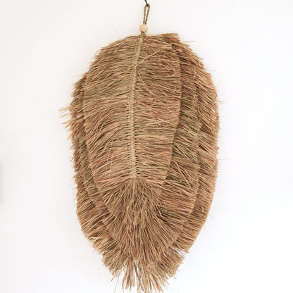 TIPIN Wall Decor – Raffia Leaf 50 cm Handwoven - CozyVibe.eu