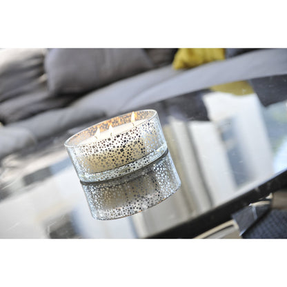 VANILLA CANDLE IN SILVER GLASS JAR - CozyVibe.eu