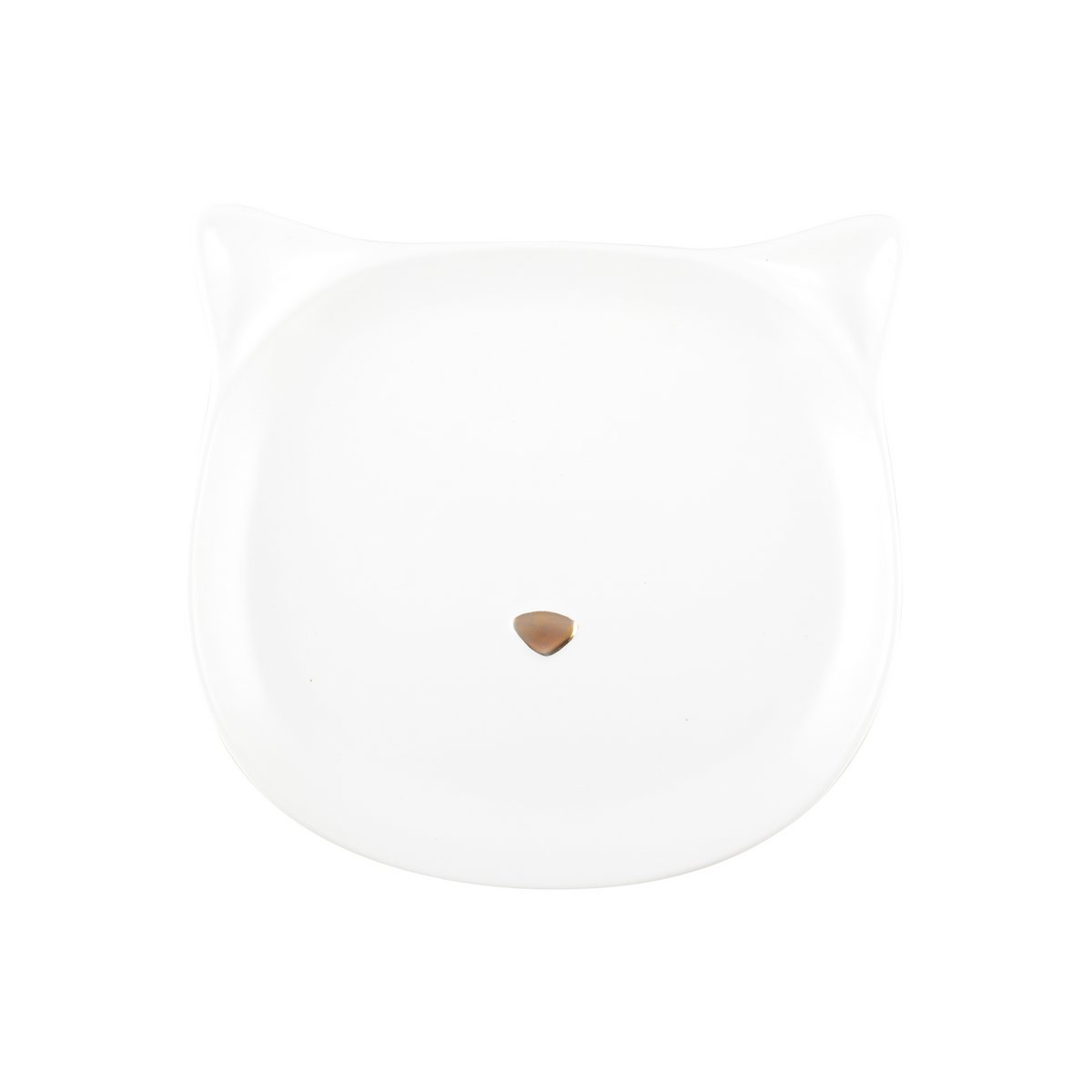 White plate in cat shape and golden nose - CozyVibe.eu