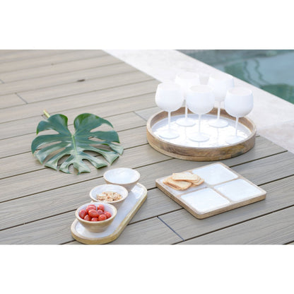 Stylish wooden tray for home decor and table decoration, round serving platter | CozyVibe