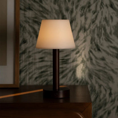 Zoë Dark Brown Wooden Lamp – Dimmable Rechargeable Design - CozyVibe.eu