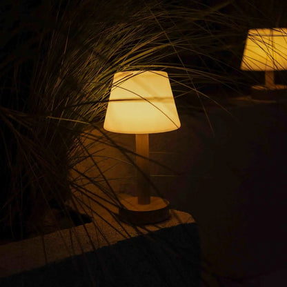 Zoë Light Brown Wooden Lamp – Dimmable Rechargeable Design - CozyVibe.eu